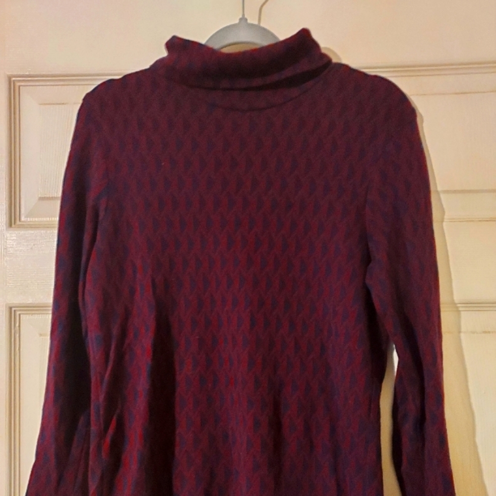 Geo print roll neck sweater